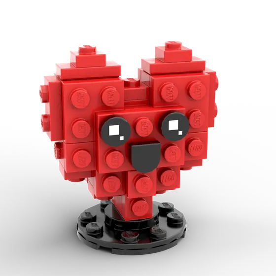 Custom brick kit of a heart