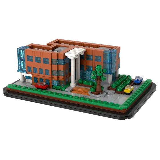 Custom brick kit of an office building